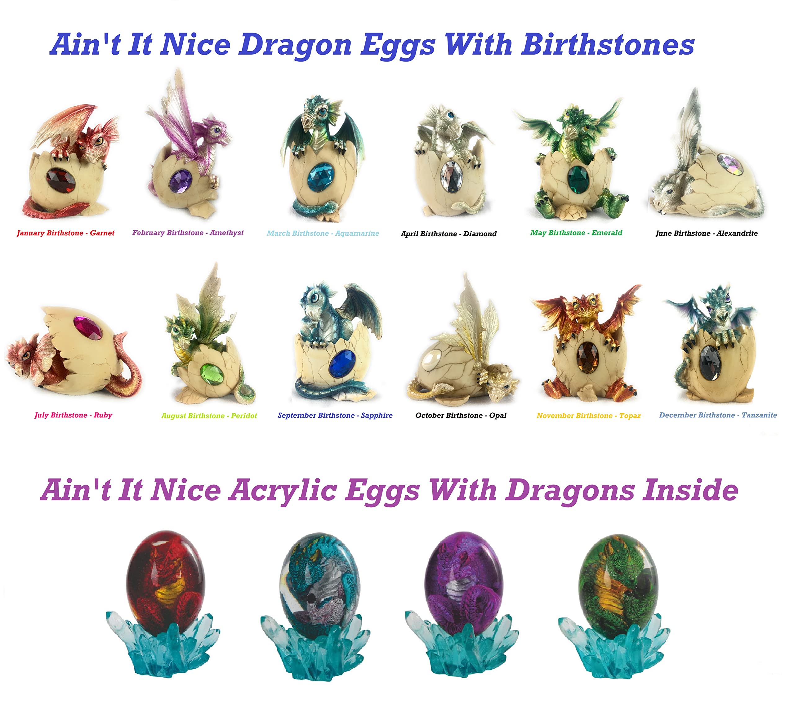 Amazon.co.jp: Ain't It Nice 溶岩ドラゴンの卵像 ブルードラゴン 置物
